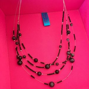 Layered beaded choker necklace